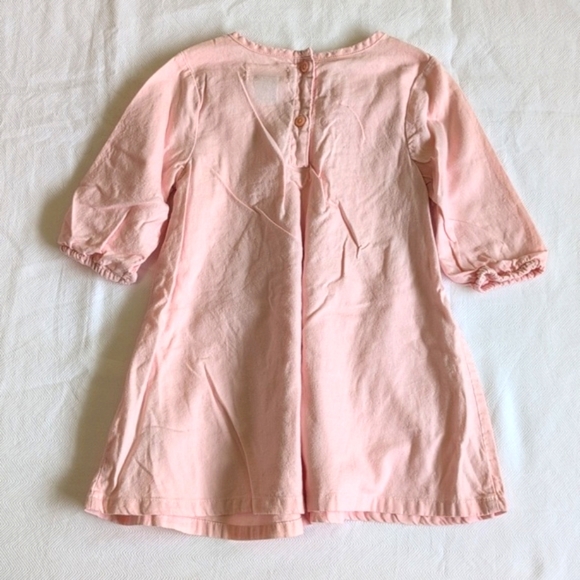 old navy pastel pink cotton twill pintuck a-line dress 2T toddler girls - Picture 6 of 7